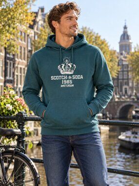 Scotch & Soda 1985 Amsterdam Crown Graphic Hoodie Men’s Small
